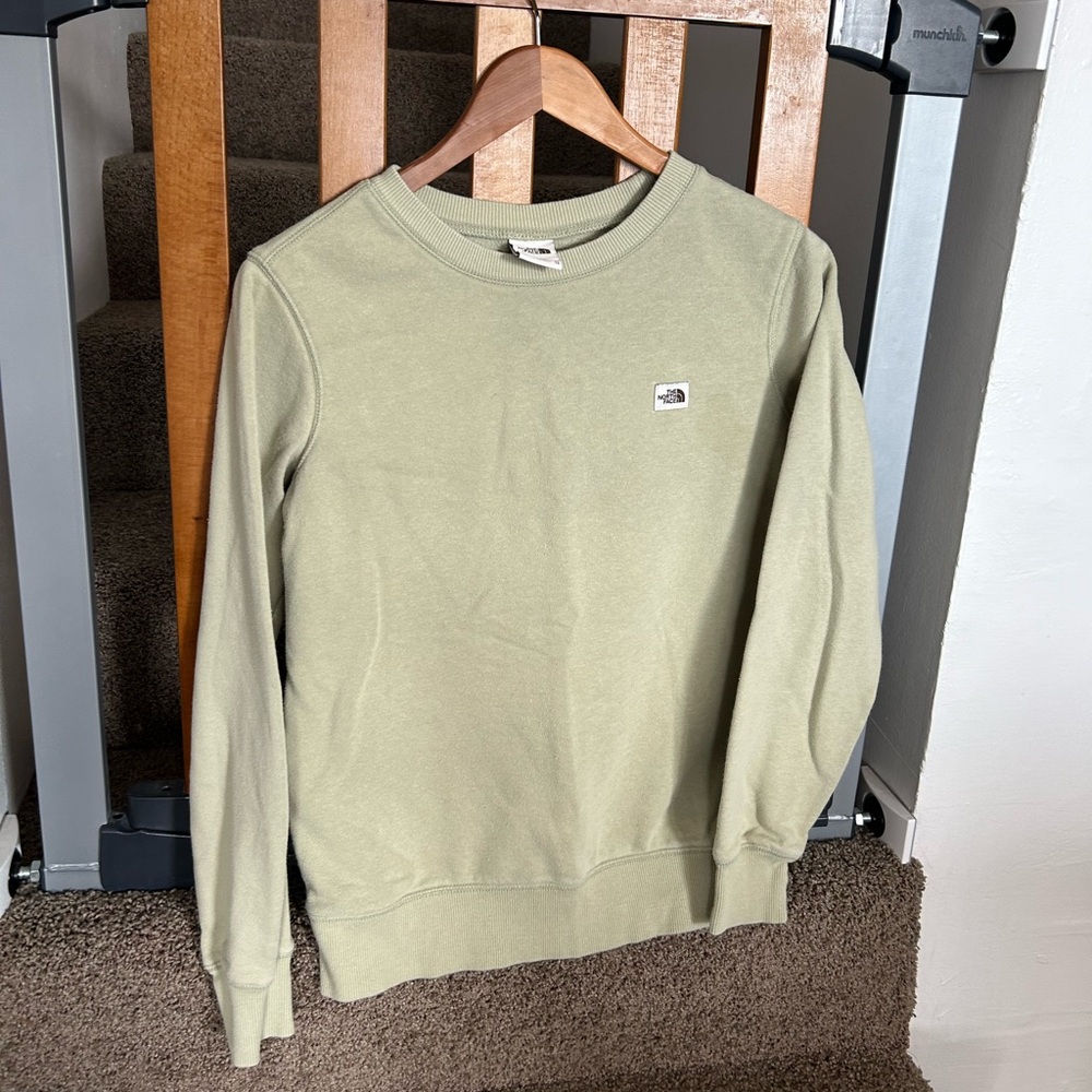 North Face Crew Neck Sweatshirt Light Green XS
